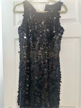 White House Black Market Black and Red Sequin Detail Dress